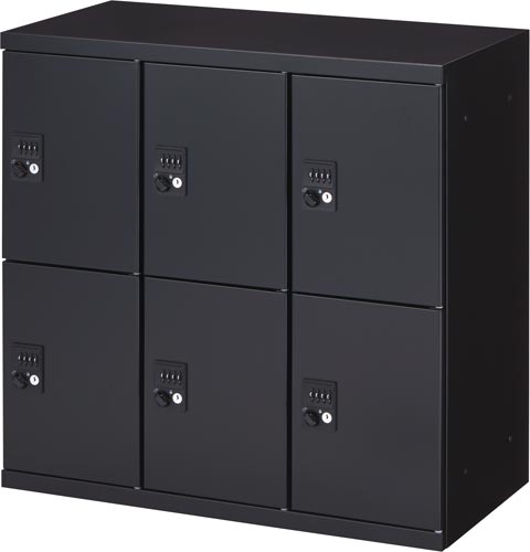 フリーボ 上置 小物ロッカー3列2段 ブラック