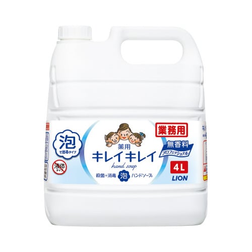 キレイキレイ薬用泡ハンドソープ 無香料 4L×3
