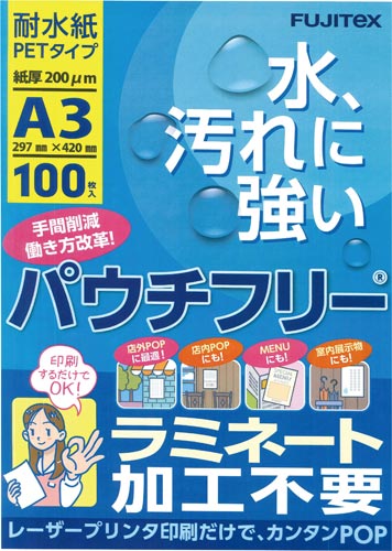 パウチフリーPET200ミクロンA3100枚