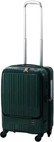 ライトスーツケース フロントオープン35Lグリーン