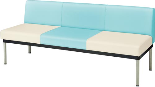 ロビーベンチ 幅1500 背付き ブルー