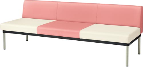 ロビーベンチ 幅1800 背付き ピンク
