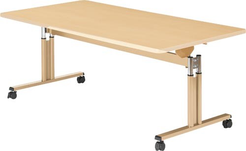介護用昇降式フラップテーブル 幅1800 メープル