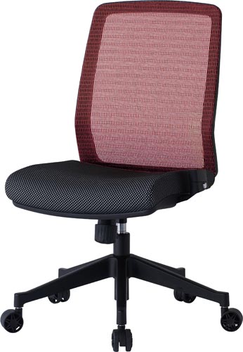 オフィスチェア JG4 レッド 肘無し