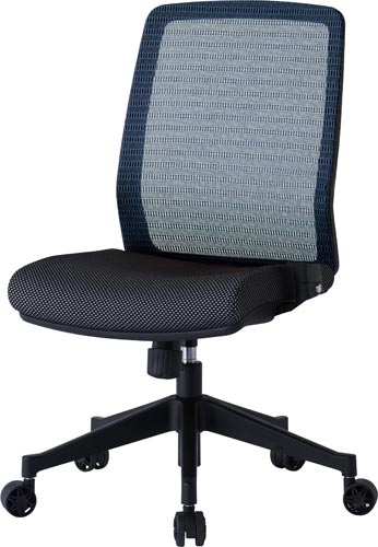 オフィスチェア JG4 ブルー 肘無し