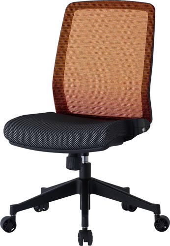 オフィスチェア JG4 オレンジ 肘無し