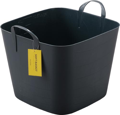 ソフトバスケット スクエアL アイボリーブラック