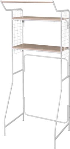 ハンガーバー付きスタイルランドリーラック ホワイト