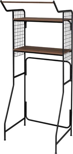 ハンガーバー付きスタイルランドリーラック ブラック