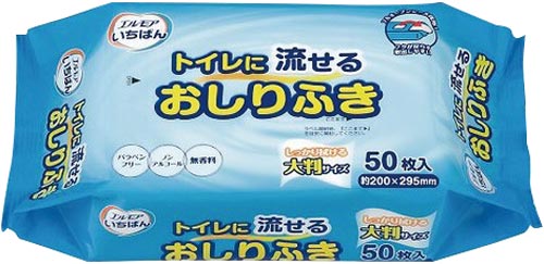 エルモアいちばん トイレに流せるおしりふき×16