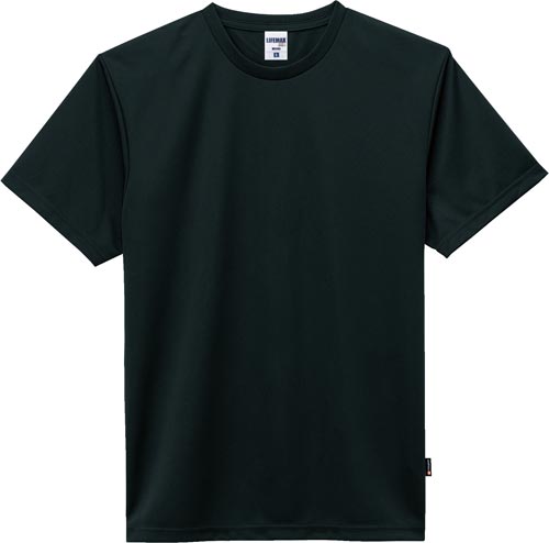 ドライTシャツ(ポリジン加工)ブラック Sサイズ