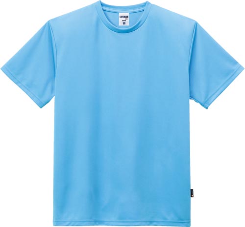 ドライTシャツ(ポリジン加工)サックス Lサイズ