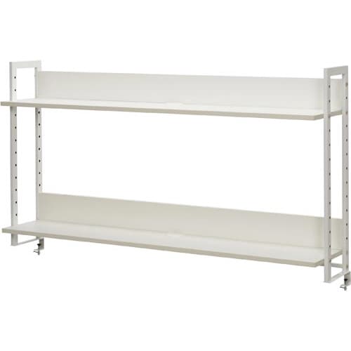 ワーキングデスク上置棚2段幅1400用ホワイト