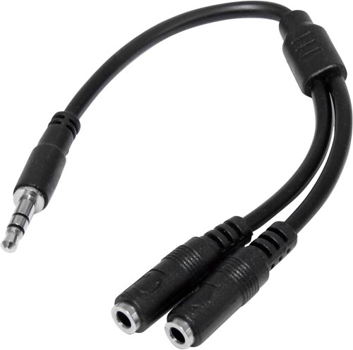 オーディオ分岐ケーブル スリム 3.5mm 3極