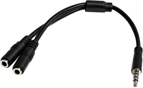 オーディオ分岐ケーブル 3.5mm 4極−3極