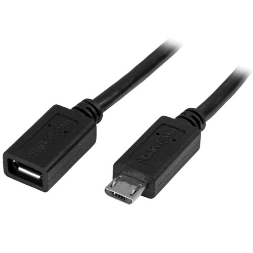 USB Micro−B 延長ケーブル 0.5m