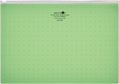 AQUA DROPs クリヤーケースA4 黄緑×5