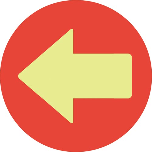 フロア誘導シール矢印 丸 レッド