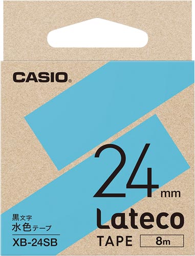 LATECO 水色テープ 24mm 黒文字