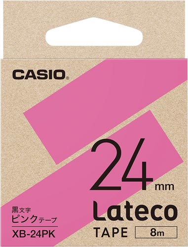 LATECO 桃色テープ 24mm 黒文字
