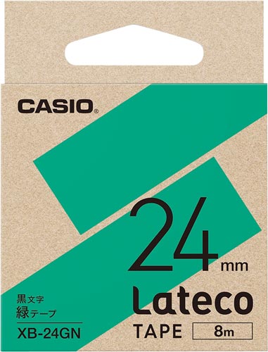 LATECO 緑色テープ 24mm 黒文字