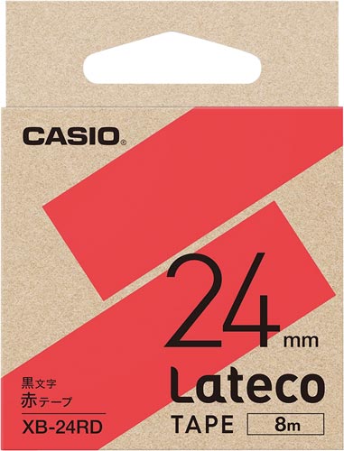 LATECO 赤色テープ 24mm 黒文字