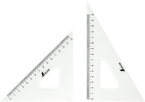 三角定規 アクリル製 18cm 2枚組