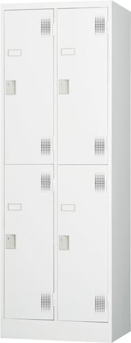 スタンダードロッカー4人用2段ホワイトグレー