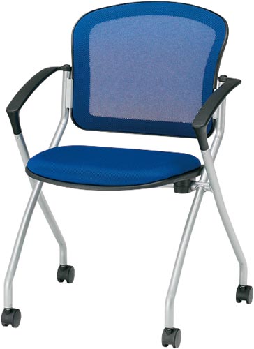 ミーティングチェア AMC−F4AC ブルー 4脚