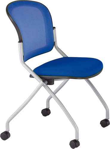 ミーティングチェア AMC−F4C ブルー 4脚