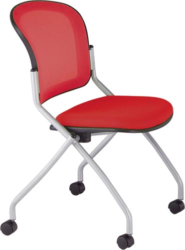 ミーティングチェア AMC−F4C レッド 4脚