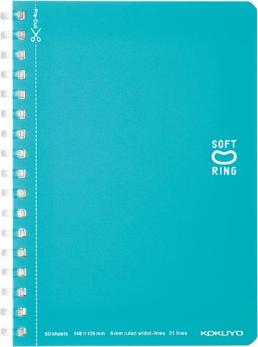 ソフトリングノートA6 ライトブルー×5