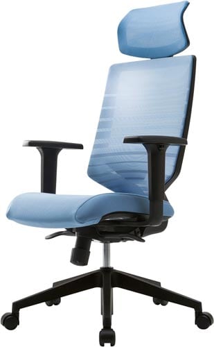 T30チェア 肘ヘッドレスト付 ブルー