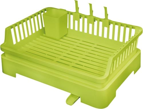 ディッシュドレイナー 排水トレー付きグリーン