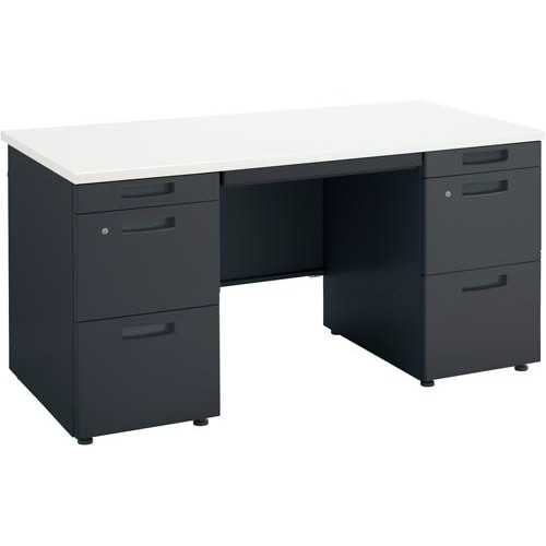 インベント両袖奥700幅1400脚Bホワイト