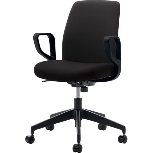 オプティローチェア背座ブラック 脚ブラック 肘付