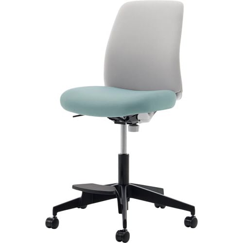 オプティハイチェア 背Lグレー座Wターコイズ黒脚