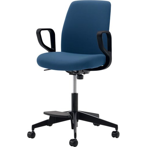 オプティハイチェア 背座ネイビー 脚ブラック肘付