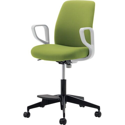 オプティハイチェア 背座Lオリーブ脚ブラック 肘付