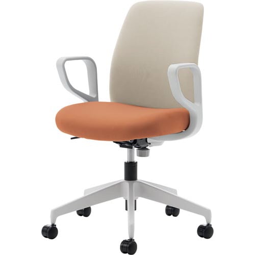 オプティローチェア背H茶座Pテラコッタ白脚肘