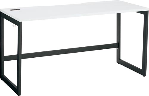 リスムデスクD600W1400 黒脚 ホワイト