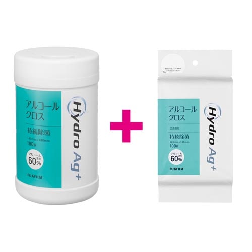 HydroAg+クロス100枚入詰替え+ボトル