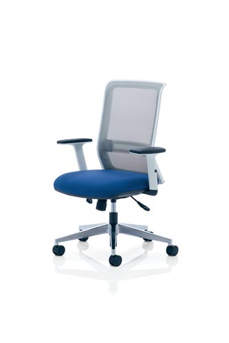 エントリーホワイトアルミ脚肘付ブルー