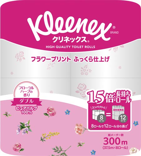 クリネックスプリント8ロールフローラルハーブ×8