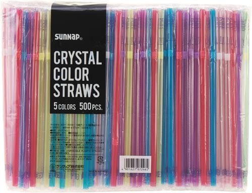 クリスタルカラーストロー(5色アソート)500本入