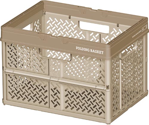 折りたたみバスケットS ベージュ