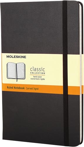 クラシックノート ハード ラージ 黒(横罫)