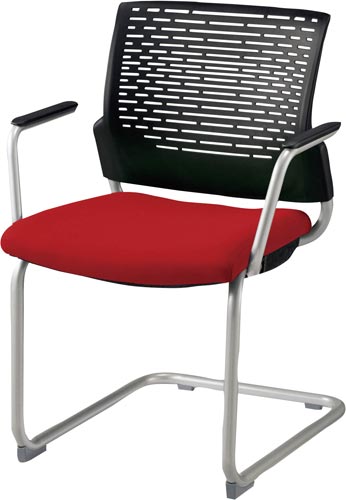 スターブ キャンチレバー肘付 背:ヌード座:レッド