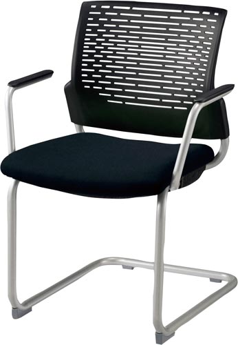 スターブ キャンチレバー肘付背:ヌード座:ブラック