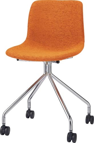 スピッツ キャスターメッキ脚 張りぐるみ オレンジ